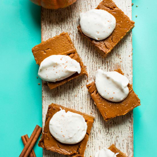 Creamy Pumpkin Pie Bars V/GF