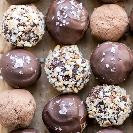 Salted Almond Chocolate Truffles