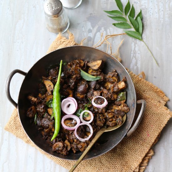 MUSHROOM PEPPER FRY – KERALA STYLE