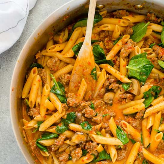 Sausage Roasted Red Pepper Pasta