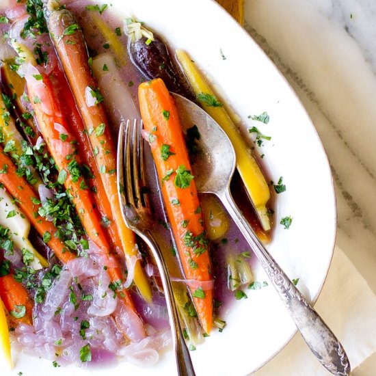 Rainbow Carrots Lyonnaise