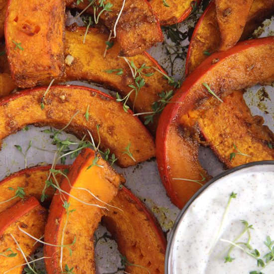 Spicy Roasted Pumpkin Wedges