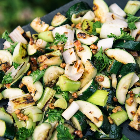 Grilled Zucchini & Leeks