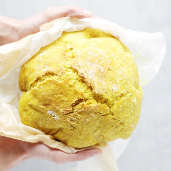 Golden No Knead Vegan Bread