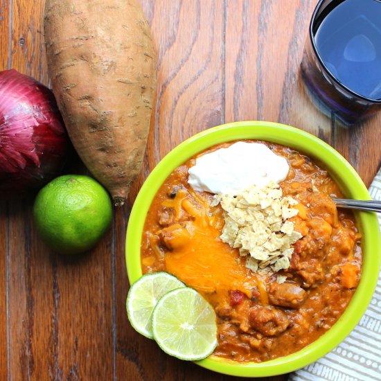 Spicy Sweet Potato Vegetarian Chili