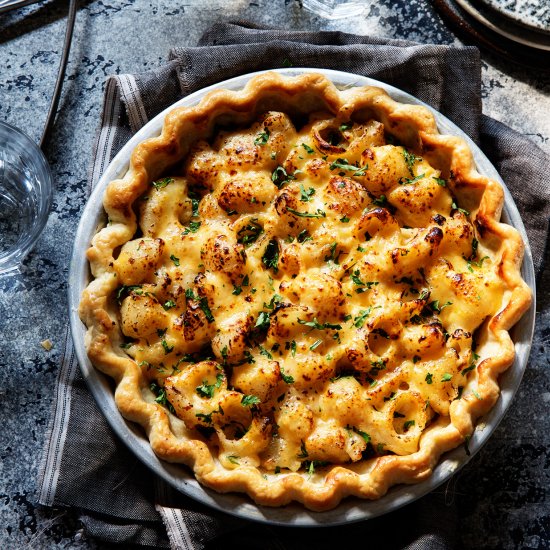 Meaty Mac and Cheese Pie