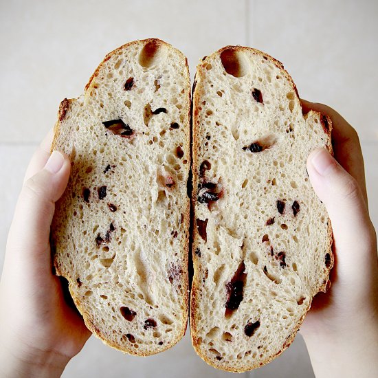 Homemade Olive Sourdough Boules