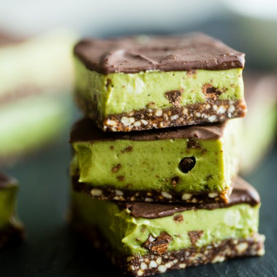 Vegan No Bake Mint Chocolate Bars