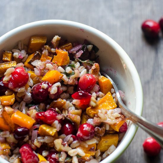 Festive farro salad