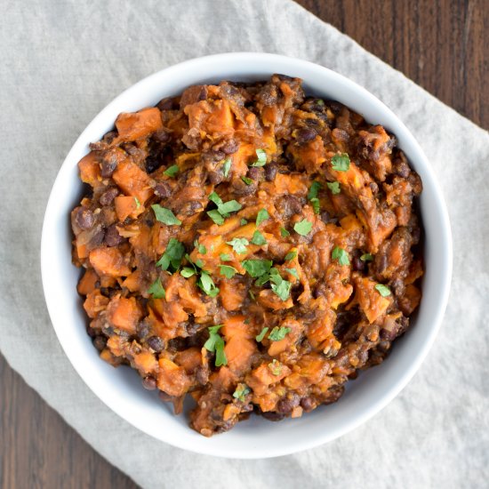 BBQ Black Bean Sweet Potatoes