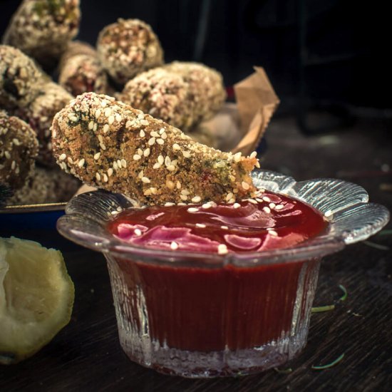 Broccoli Beet Crispy Fingers