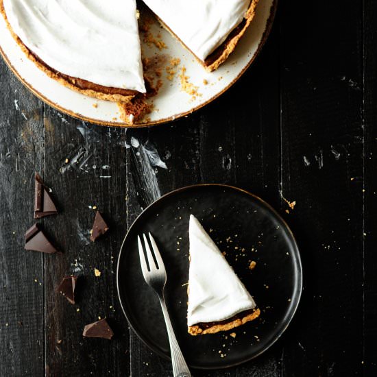 Chocolate Pumpkin Pie with Coconut