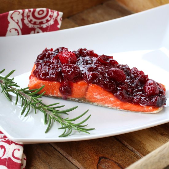 Salmon with Cranberry Mustard Sauce