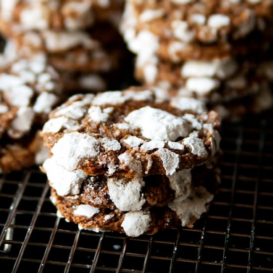 Soft Gingerbread Crinkle Cookies