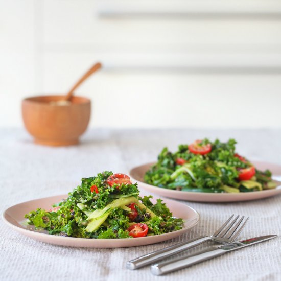 Kale, Karengo and Cucumber Salad