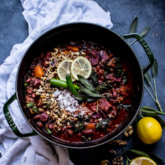 Sweet & Spicy Turkey Bourbon Chili