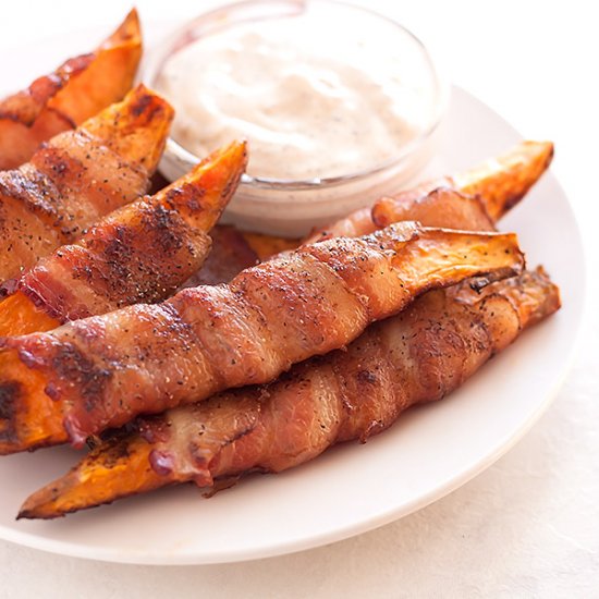 Bacon Wrapped Sweet Potato Fries