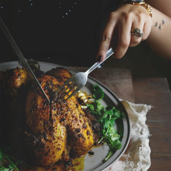 Mustard Crusted Chicken Roast