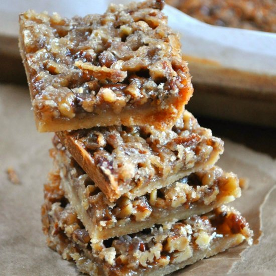 Vegan Crispy Pecan Pie Squares