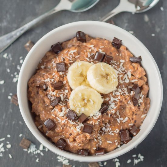 Chocolate Banana Coconut Porridge