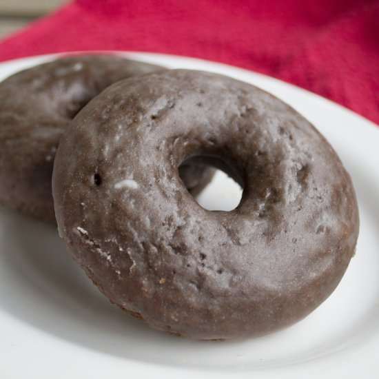 Glazed Chocolate Cake Donuts