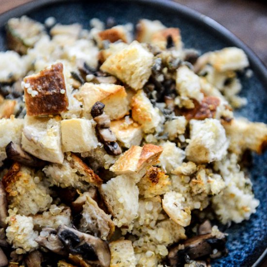 pretzel bread quinoa stuffing