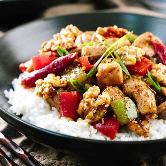 Kung Pao Chicken with Honey Walnut