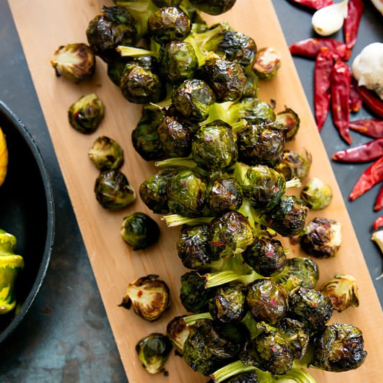 Roasted Brussels Sprouts Stalk