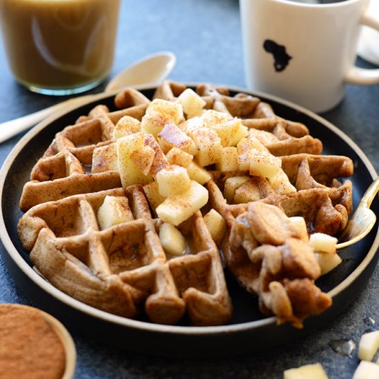 Caramel Apple Cinnamon Waffles