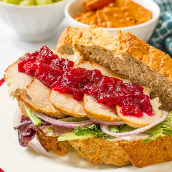 Leftover turkey cranberry sandwich