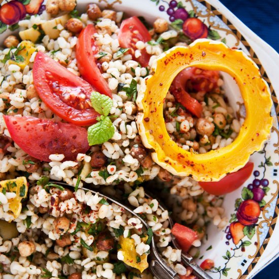 Bulgur salad with pumpkin