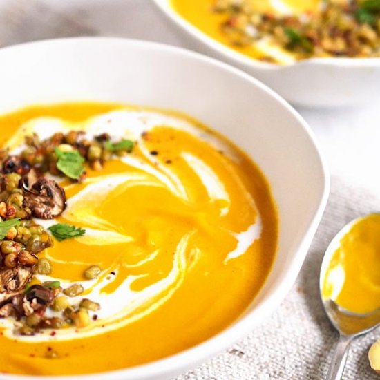 Easy Carrot Soup with Miso & Ginger