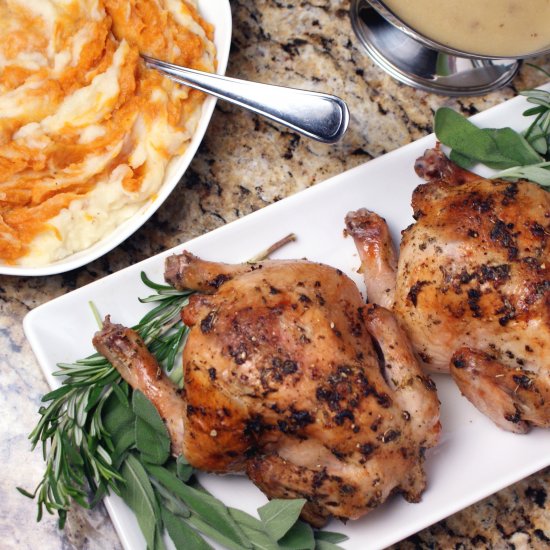 Cajun Herb Roasted Cornish Hens