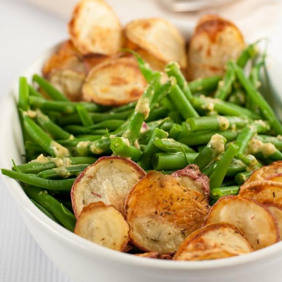 Dijon Green Beans and Potato Chips