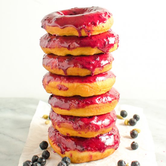 Blueberry Cardamom Doughnuts