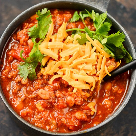 Slow Cooker Pumpkin Beer Chili