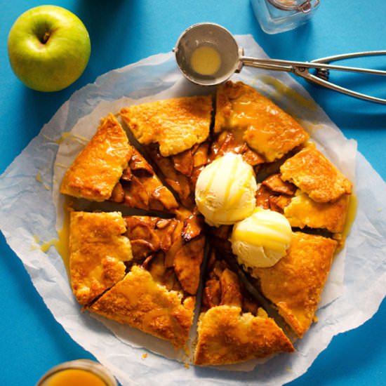 Salted Maple Caramel Apple Galette