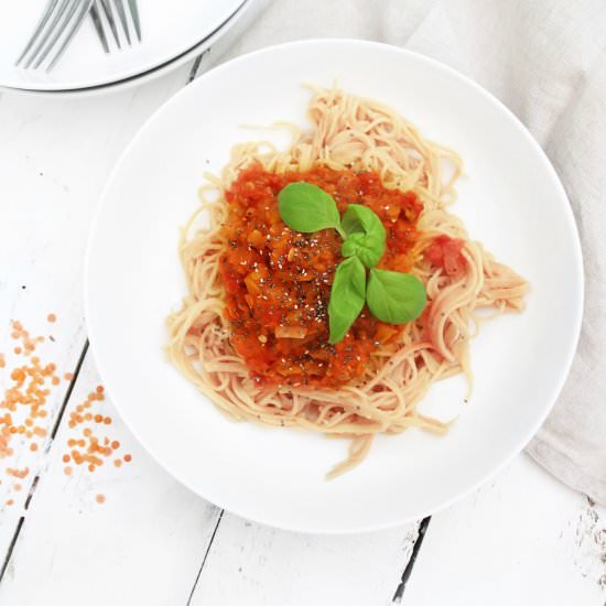 Tomato & Lentil Pasta