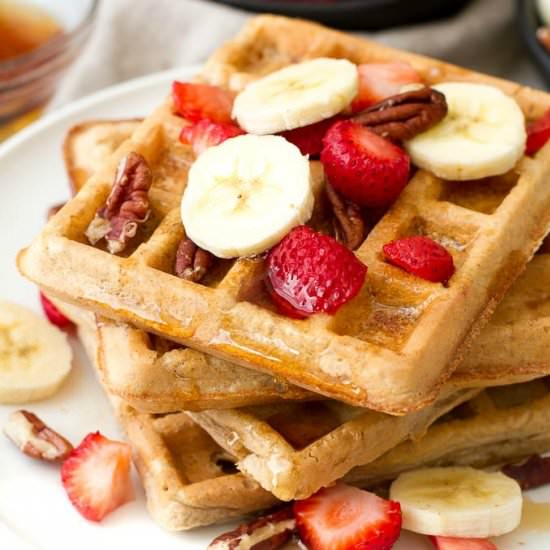 Flourless Oatmeal Waffles