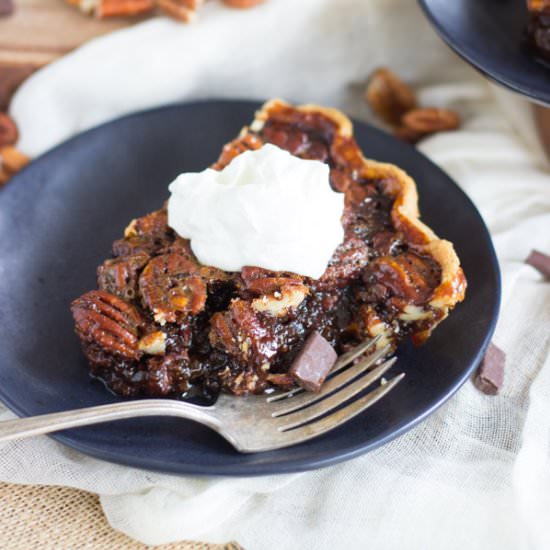 Dark Chocolate Molasses Pecan Pie