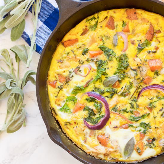 Paleo Leftover Turkey Frittata