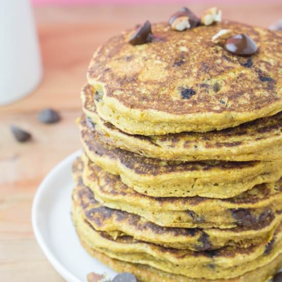 Pumpkin Chocolate Chip Pancakes