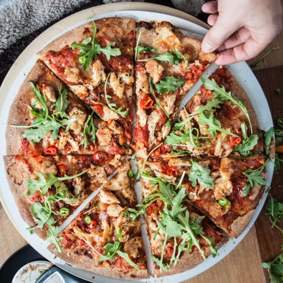 Whole Grain Hot Chicken Pizza