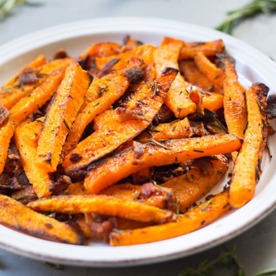 Rosemary Bacon Butternut Fries