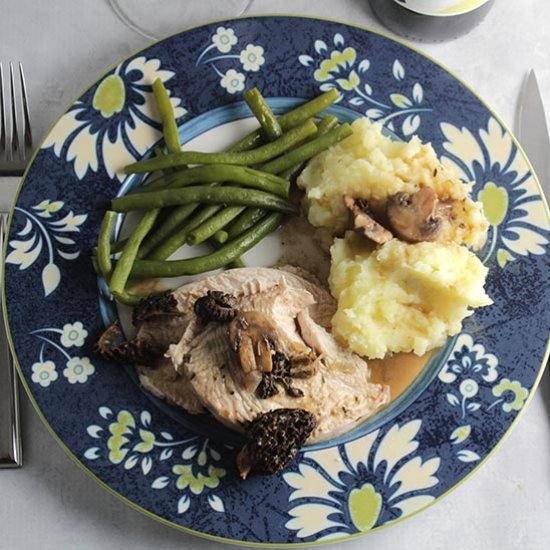 Roasted Turkey Breast with Morels