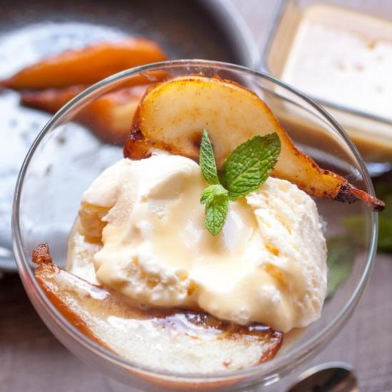 Caramelized Pears with Butter Rum