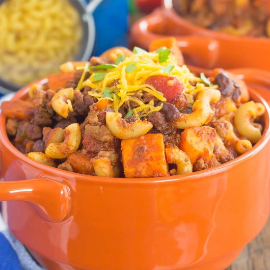 Sweet Potato Chili Pasta