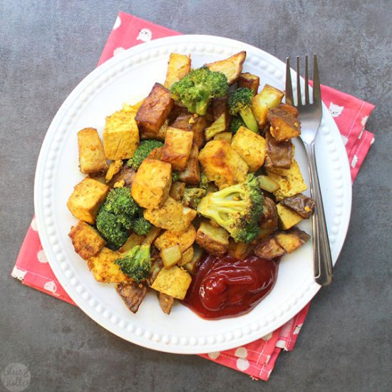 Air Fryer Tofu & Potasto Scramble