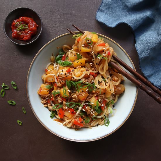 Pork & Pineapple Noodle Stir-Fry