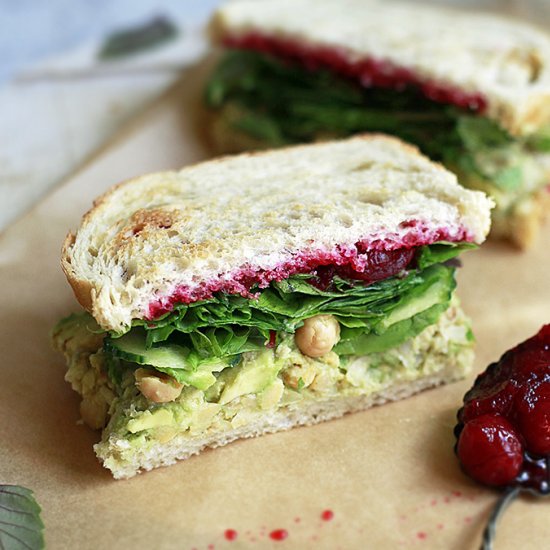 Vegetarian Thanksgiving Sandwich